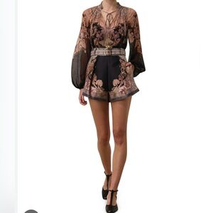 Zimmermann Black and Gold High Waist Shorts